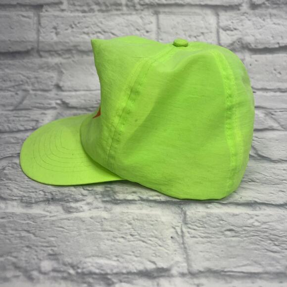 Vintage Newport Logo Green Neon One Size Snapback Nylon Hat Cap 90s - Picture 3 of 7